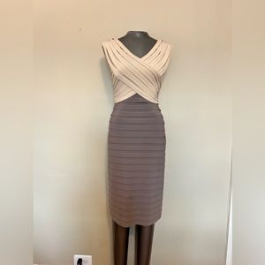 Adrianna Papel size 4 cream and Taupe knit dress